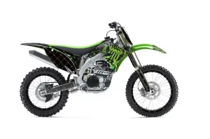 Kawasaki KXF450 Dirt Bike Graphic Kit - 2009-2011 Silver Star - Reloaded Green