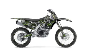 Kawasaki KXF450 Dirt Bike Graphic Kit - 2012-2015 Silver Star - Silverhaze Green