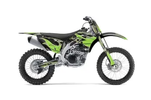 Kawasaki KXF450 Dirt Bike Graphic Kit - 2012-2015 Tribal Flames Green