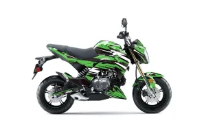 Kawasaki Z125 Pro Dirt Bike Graphic Kit - 2017-2024 Attack Green