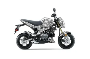 Kawasaki Z125 Pro Dirt Bike Graphic Kit - 2017-2024 Reaper White