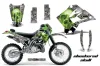 Kawasaki KDX220 Dirt Bike Graphic Kit - 1997-2005 Checkered Skull Green