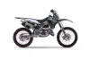 Kawasaki KX250 Dirt Bike Graphic Kit - 1994-1998 Skulls and Hammers Silver