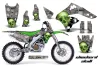 Kawasaki KX250F Dirt Bike Graphic Kit - 2006-2008 Checkered Skull Green