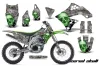 Kawasaki KXF450 Dirt Bike Graphic Kit - 2009-2011 Checkered Skull Green