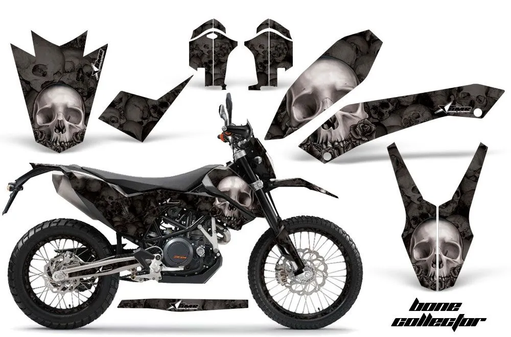 KTM Adventure 690 Supermoto / Enduro Dirt Bike Graphic Kit - 2008-2015 Bone Collector Black