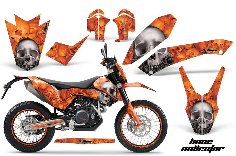 KTM Adventure 690 Supermoto / Enduro Dirt Bike Graphic Kit - 2008-2015 Bone Collector Orange