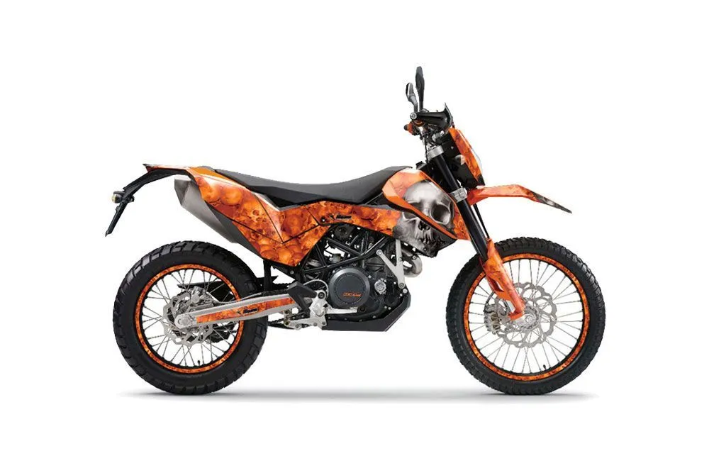 KTM Adventure 690 Supermoto / Enduro Dirt Bike Graphic Kit - 2008-2015 Bone Collector Orange