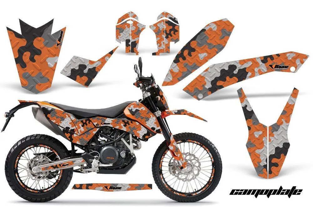 KTM Adventure 690 Supermoto / Enduro Dirt Bike Graphic Kit - 2008-2015 Camoplate Orange
