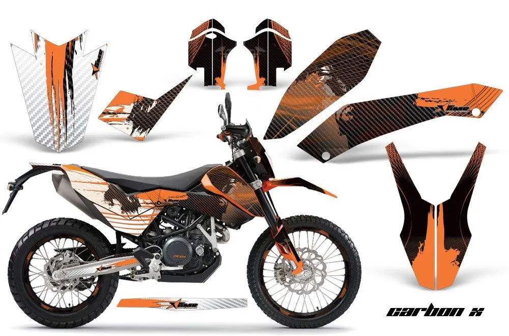 KTM Adventure 690 Supermoto / Enduro Dirt Bike Graphic Kit - 2008-2015 Carbon X Orange