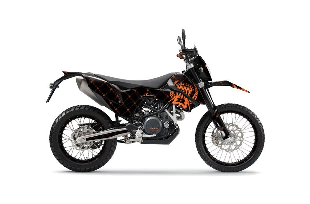 KTM Adventure 690 Supermoto / Enduro Dirt Bike Graphic Kit - 2008-2015 Silver Star - Reloaded Orange