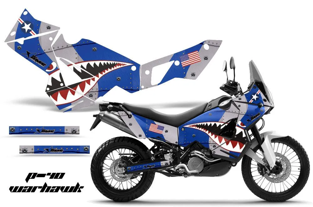 KTM Adventure 990 Sport Dirt Bike Graphic Kit - 2006-2013 P40 Warhawk Blue