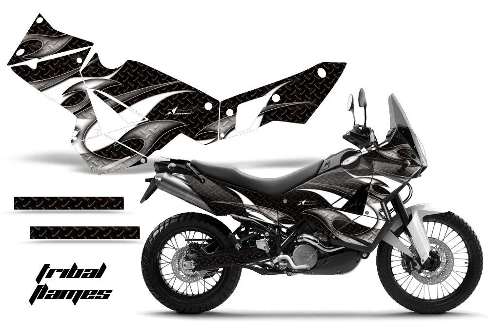 KTM Adventure 990 Sport Dirt Bike Graphic Kit - 2006-2013 Tribal Flames Black