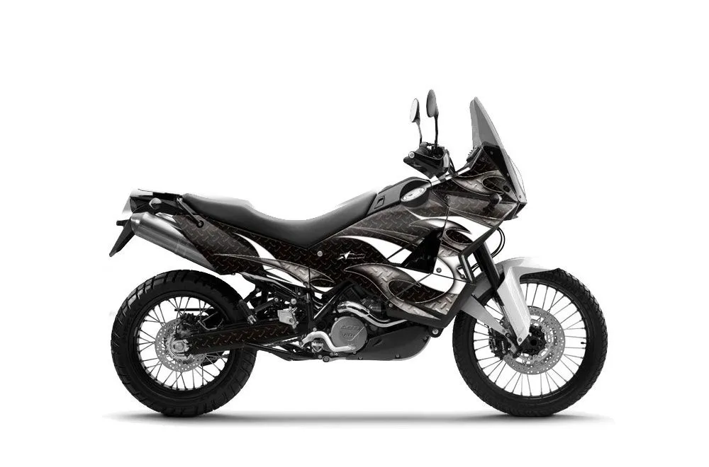 KTM Adventure 990 Sport Dirt Bike Graphic Kit - 2006-2013 Tribal Flames Black
