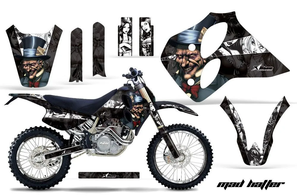 KTM C0 SX 4 Stroke Dirt Bike Graphic Kit - 1993-1997 Mad Hatter Black