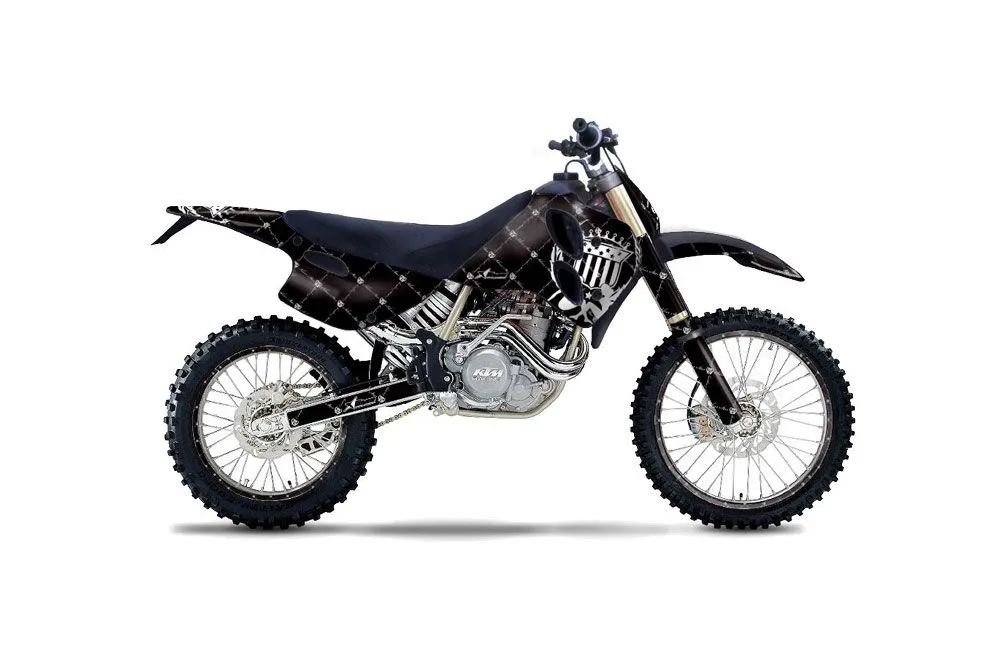 KTM C0 SX 4 Stroke Dirt Bike Graphic Kit - 1993-1997 Silver Star - Reloaded Black