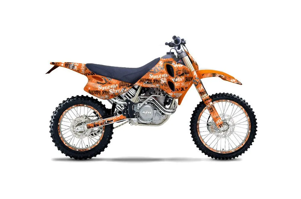 KTM C0 SX 4 Stroke Dirt Bike Graphic Kit - 1993-1997 Silver Star - Silverhaze Orange
