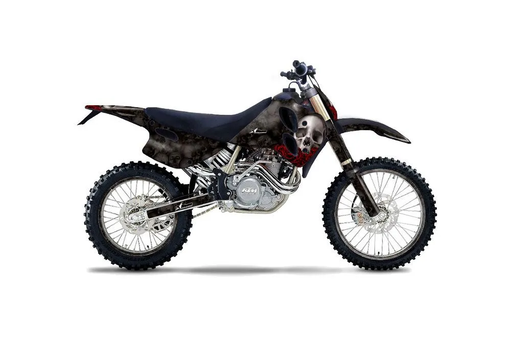 KTM C0 SX / EXC 4 Stroke Dirt Bike Graphic Kit - 1993-1997 Bone Collector Black