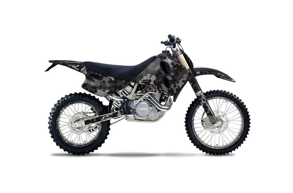 KTM C0 SX / EXC 4 Stroke Dirt Bike Graphic Kit - 1993-1997 Camoplate Black