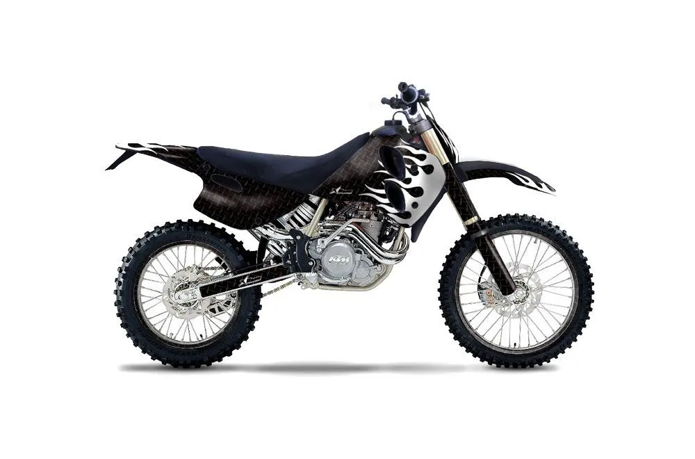 KTM C0 SX / MXC 4 Stroke Dirt Bike Graphic Kit - 1993-1997 Diamond Flames Black