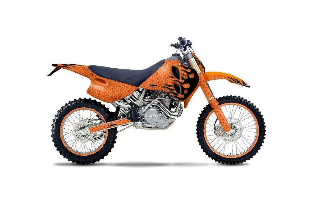 KTM C0 SX / MXC 4 Stroke Dirt Bike Graphic Kit - 1993-1997 Diamond Flames Orange