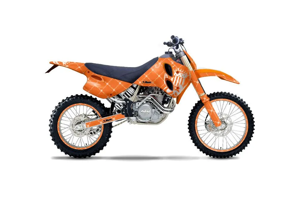 KTM C0 SX / MXC 4 Stroke Dirt Bike Graphic Kit - 1993-1997 Silver Star - Reloaded Orange