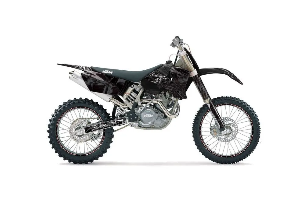 KTM C1 MXC Dirt Bike Graphic Kit - 2003-2004 Skulls and Hammers Black