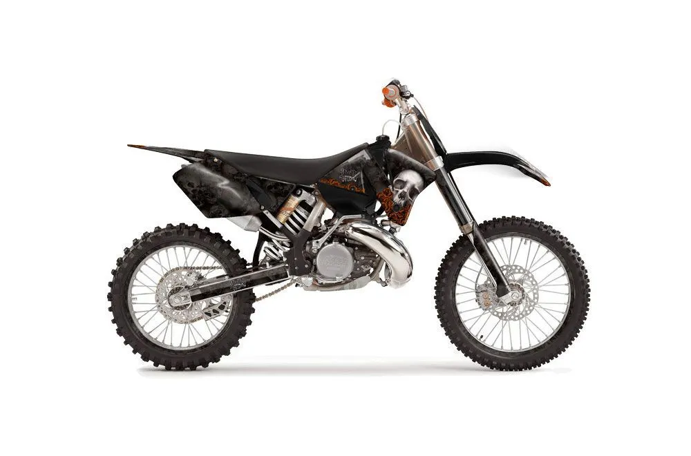 KTM C3 EXC Dirt Bike Graphic Kit - 2001-2002 Bone Collector Black