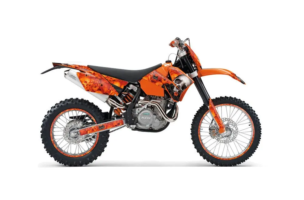 KTM C4 EXC Dirt Bike Graphic Kit - 2005-2007 Bone Collector Orange