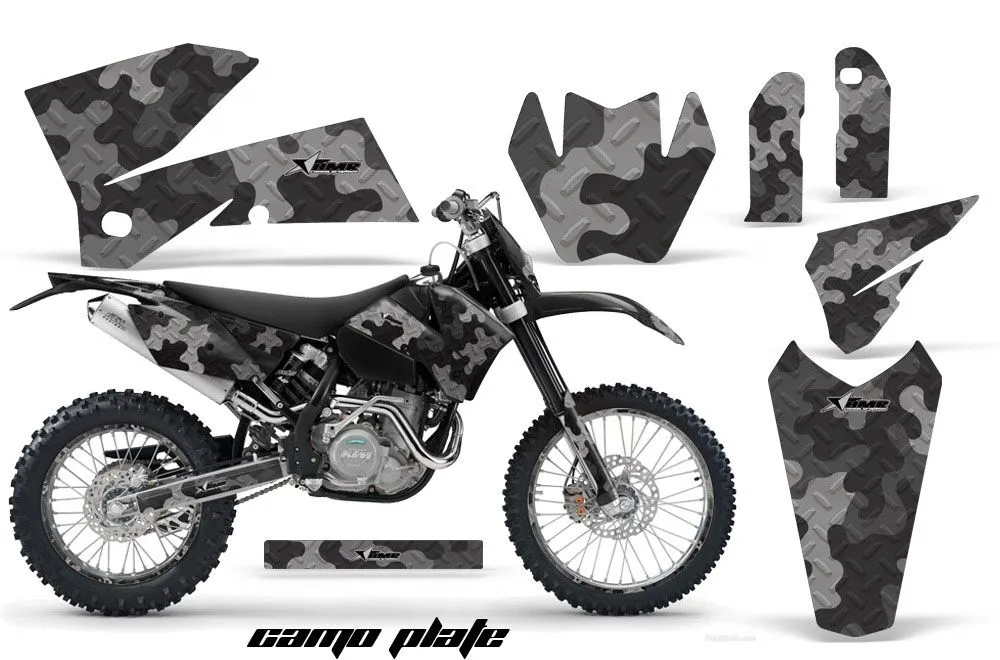 KTM C4 EXC Dirt Bike Graphic Kit - 2005-2007 Camoplate Black