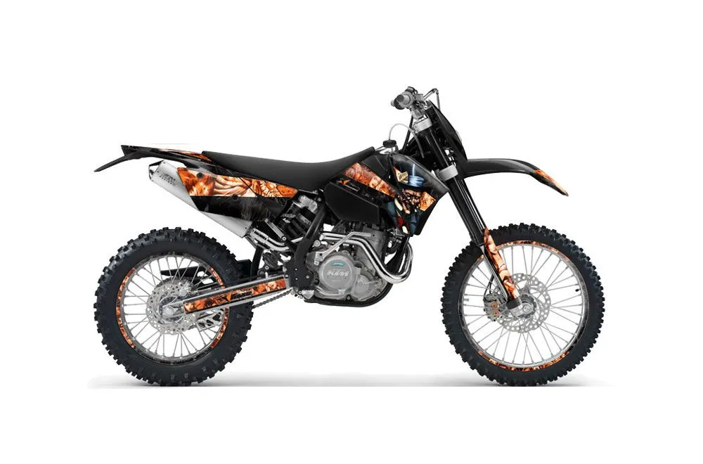 KTM C4 EXC Dirt Bike Graphic Kit - 2005-2007 Mad Hatter Black