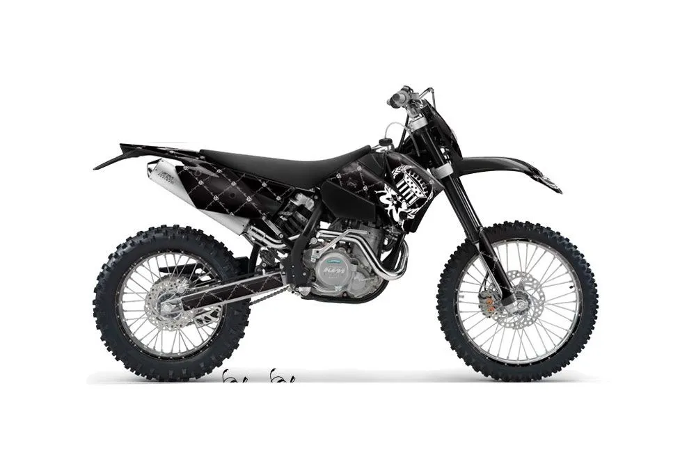 KTM C4 SX Dirt Bike Graphic Kit - 2005-2006 Silver Star - Reloaded White
