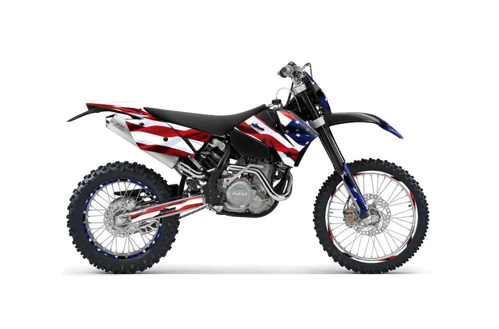 KTM C4 SX Dirt Bike Graphic Kit - 2005-2006 Stars and Stripes Red White & Blue