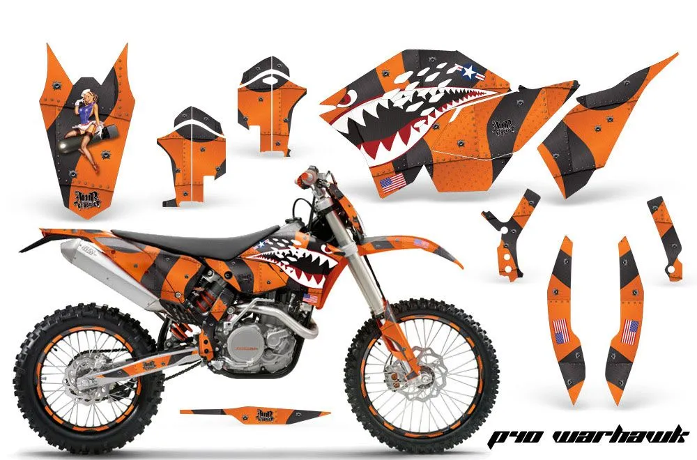 KTM C5 WCFW 250 Dirt Bike Graphic Kit - 2011 P40 Warhawk Orange
