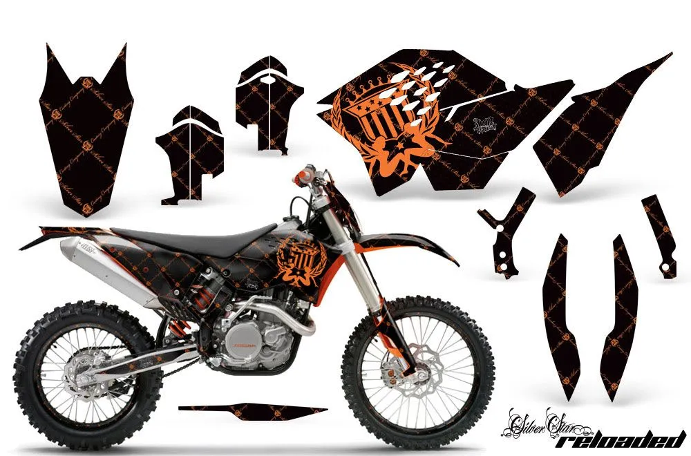 KTM C5 WCFW 250 Dirt Bike Graphic Kit - 2011 Silver Star - Reloaded Orange