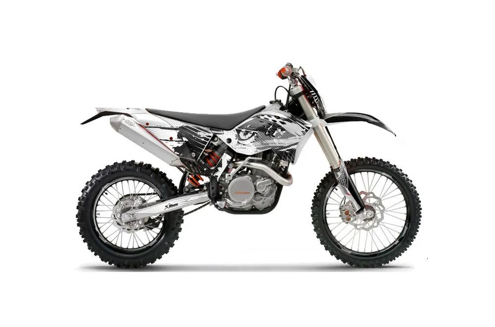 KTM C5 XC 125 / 525 Dirt Bike Graphic Kit - 2008-2010 Carbon X White