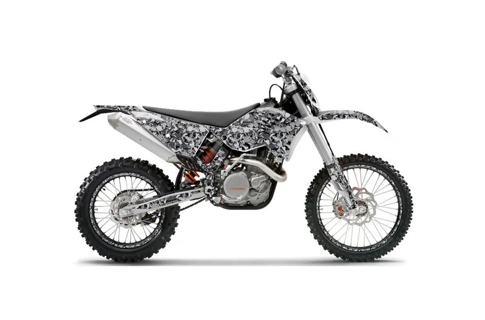 KTM C5 XC 125 / 525 Dirt Bike Graphic Kit - 2008-2010 Skull Camo Black