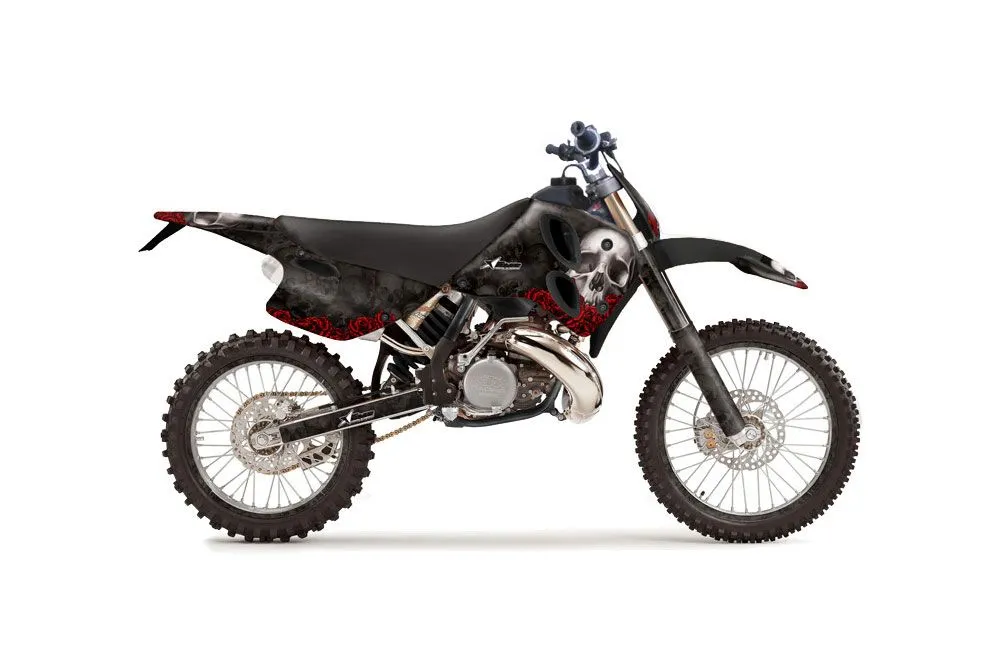 KTM C6 SX 2 Stroke Dirt Bike Graphic Kit - 1993-1997 Bone Collector Black