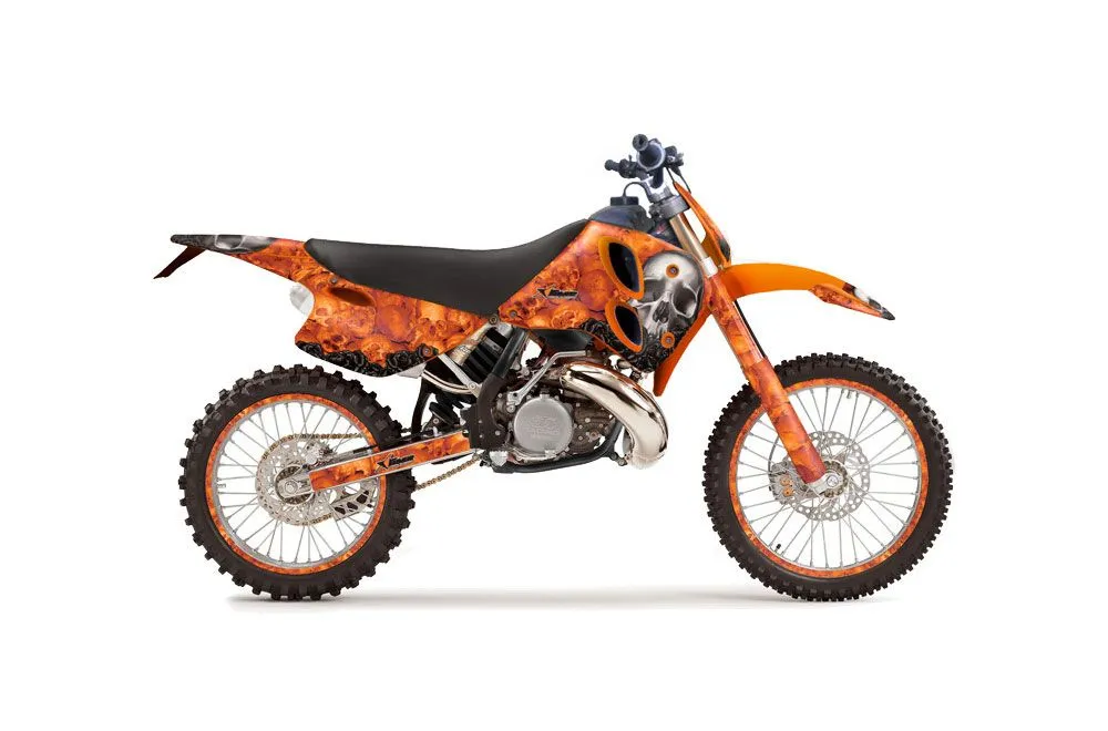KTM C6 SX 2 Stroke Dirt Bike Graphic Kit - 1993-1997 Bone Collector Orange