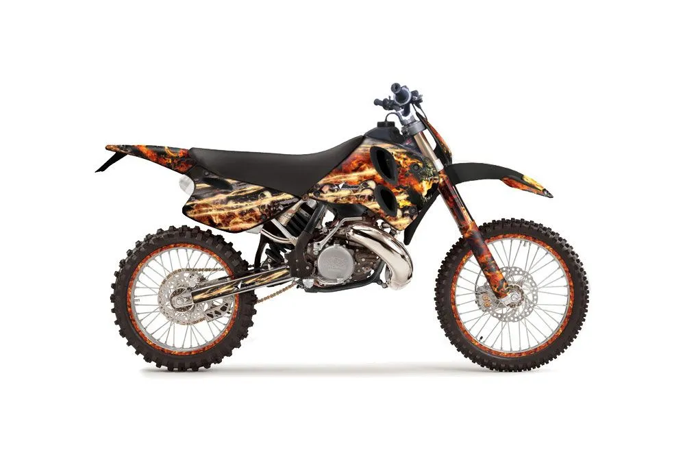 KTM C6 XC 2 Stroke Dirt Bike Graphic Kit - 1993-1997 Firestorm Black