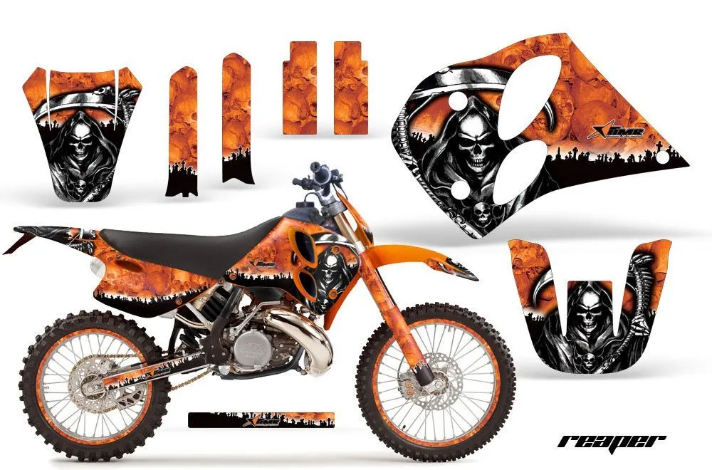 KTM C6 XC 2 Stroke Dirt Bike Graphic Kit - 1993-1997 Reaper Orange