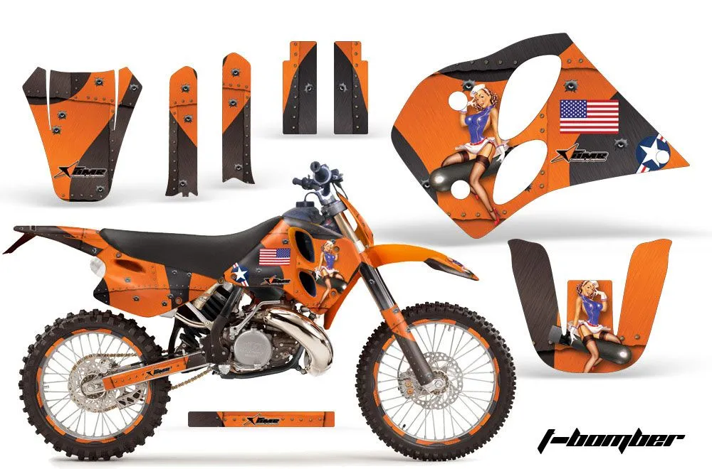 KTM C6 XC 2 Stroke Dirt Bike Graphic Kit - 1993-1997 T Bomber Orange