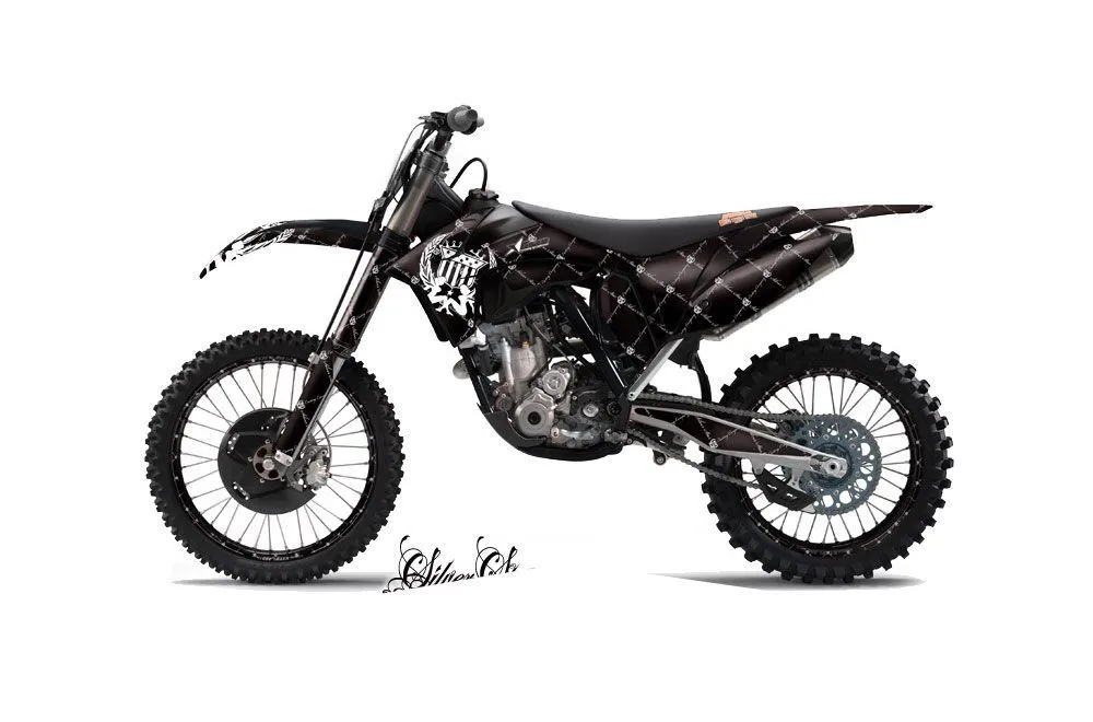 KTM C7 XC Dirt Bike Graphic Kit - 2012-2013 Silver Star - Reloaded Black