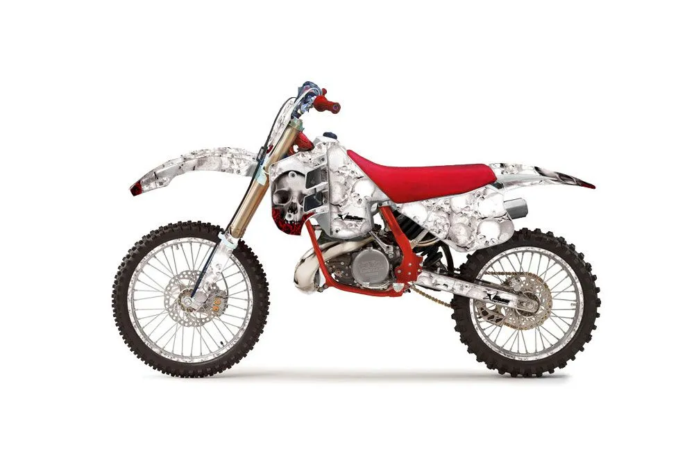 KTM C8 MXC / EXC 300 Dirt Bike Graphic Kit - 1990-1992 Bone Collector White