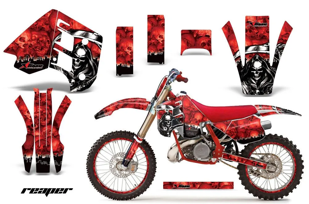 KTM C8 MXC / EXC 300 Dirt Bike Graphic Kit - 1990-1992 Reaper Red