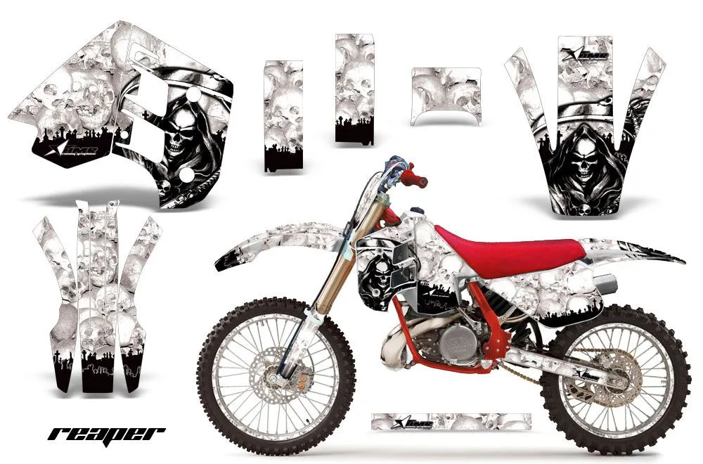 KTM C8 MXC / EXC 300 Dirt Bike Graphic Kit - 1990-1992 Reaper White