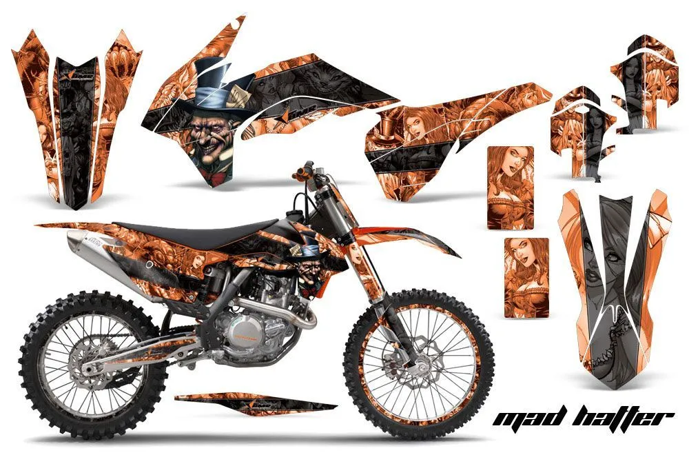 KTM C9 SX / SX-F / XC / XC-F Dirt Bike Graphic Kit - 2013-2015 Mad Hatter Orange