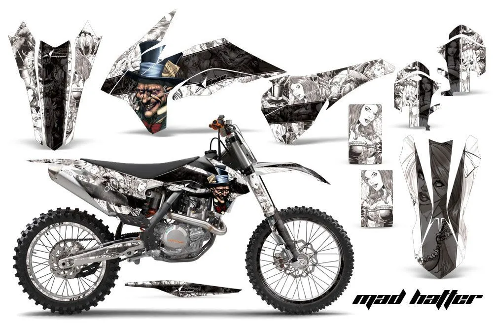 KTM C9 SX / SX-F / XC / XC-F Dirt Bike Graphic Kit - 2013-2015 Mad Hatter White