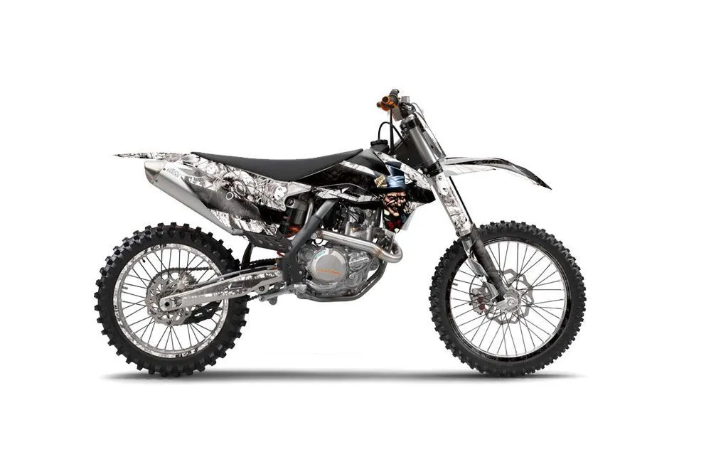 KTM C9 SX / SX-F / XC / XC-F Dirt Bike Graphic Kit - 2013-2015 Mad Hatter White