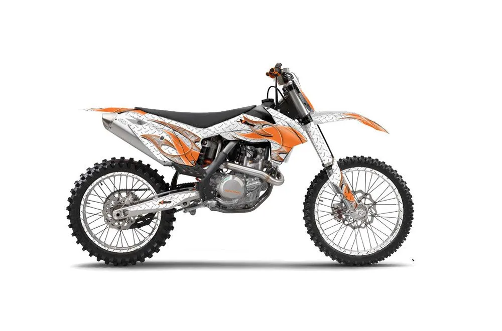 KTM C9 SX / SX-F / XC / XC-F Dirt Bike Graphic Kit - 2013-2015 Tribal Flames White
